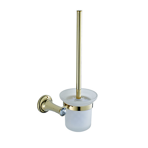 

Golden Toilet Brush Holder Crystal Bathroom Accessories