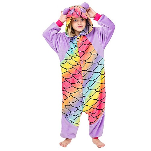 

Kid's Elementary Kigurumi Pajamas Panda Onesie Pajamas Flannel polyester fibre Purple Cosplay For Boys and Girls Animal Sleepwear Cartoon Festival / Holiday Costumes / Leotard / Onesie