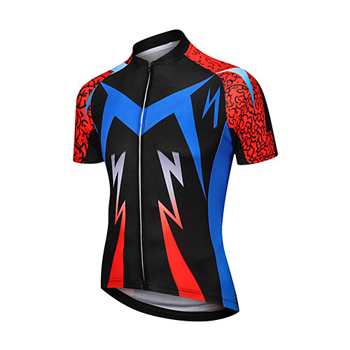 

21Grams Men's Short Sleeve Cycling Jersey Polyester RedBlue Gradient Bike Jersey Top Mountain Bike MTB Road Bike Cycling UV Resistant Breathable Quick Dry Sports Clothing Apparel / Stretchy