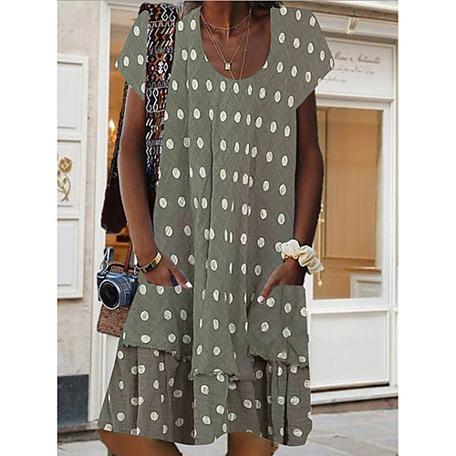

Women's Shift Dress Knee Length Dress - Short Sleeves Floral Summer Casual 2020 Black Blue Red Green Gray S M L XL XXL XXXL XXXXL XXXXXL