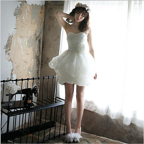 

Ball Gown Hot Vintage Party Wear Cocktail Party Dress Strapless Sleeveless Short / Mini Tulle with Appliques 2021