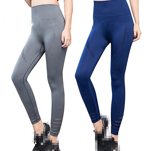 

Women's High Waist Leggings Running Tights Compression Pants Mesh Elastane Sports Bottoms Running Jogging Training Breathable Quick Dry Tummy Control Fashion Black Burgundy Grey Blue / Butt Lift