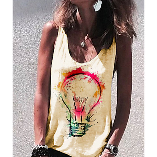 

Women's Geometric Tie Dye Tank Top Daily White / Blue / Yellow / Blushing Pink / Green