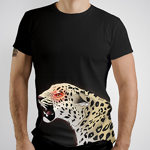 

Men's Graphic Animal T-shirt Basic Elegant Daily Going out Black