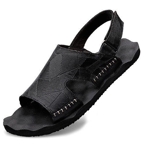

Men's Spring / Summer Casual / Beach Daily Outdoor Sandals Cowhide Breathable Non-slipping Wear Proof Black / Brown