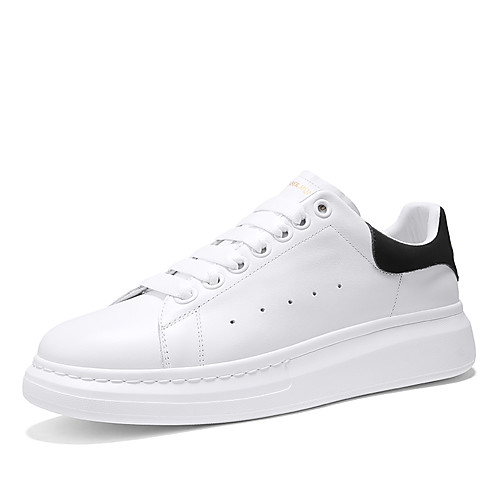 

Men's Summer / Fall Classic Daily Outdoor Sneakers Nappa Leather Warm Waterproof Massage Black / White / White / Silver / White
