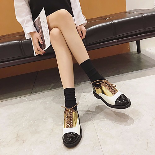 

Women's Flats Summer Flat Heel Closed Toe Daily PU White / Black