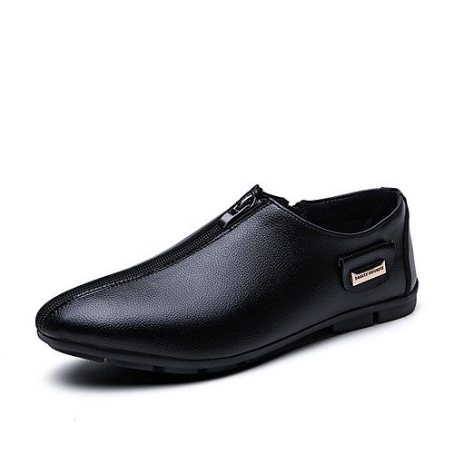 

Men's Spring / Summer Classic / Casual Daily Office & Career Loafers & Slip-Ons Faux Leather Breathable Non-slipping Shock Absorbing Black