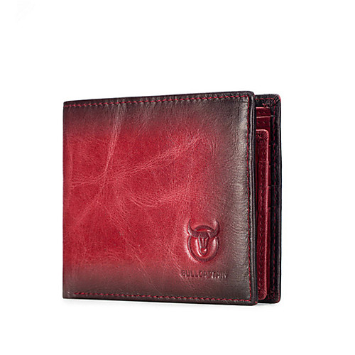 

Men's Embossed Cowhide Wallet Animal Red / Brown
