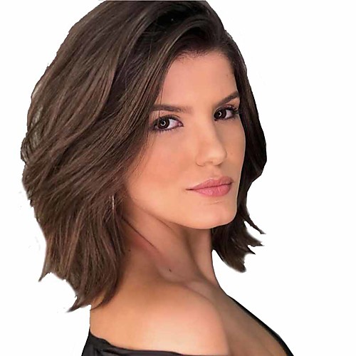 

Synthetic Wig Straight Matte Side Part Wig Long sepia Synthetic Hair 14 inch Women's Fashionable Design Classic Fluffy Brown