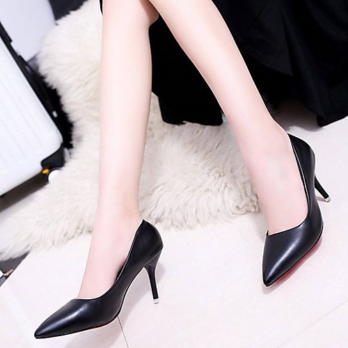 

Women's Sandals Black Sandals Summer Stiletto Heel Open Toe Daily PU Black