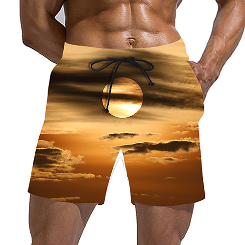 

Men's Sporty Basic Daily Holiday Slim Chinos Shorts Pants - 3D Print Drawstring Sports Summer Yellow US32 / UK32 / EU40 / US34 / UK34 / EU42 / US36 / UK36 / EU44