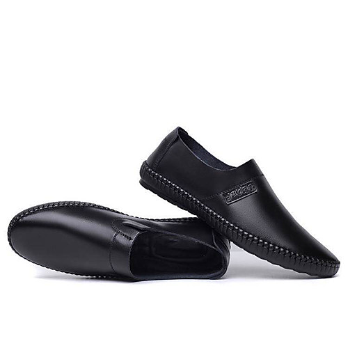 

Men's Spring & Summer / Fall & Winter Casual Daily Outdoor Loafers & Slip-Ons Walking Shoes Faux Leather / PU Breathable Waterproof Non-slipping Dark Brown / Black Slogan