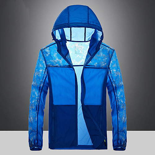 

Men's Hiking Skin Jacket Hiking Jacket Summer Outdoor Waterproof Sunscreen Breathable Quick Dry Jacket Hoodie Top Running Hunting Fishing White / Green / Royal Blue / Light Blue