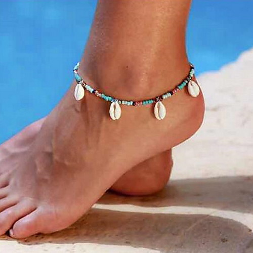 

Women's Ankle Bracelet Braided Shell Boho Shell Anklet Jewelry Beige For Daily