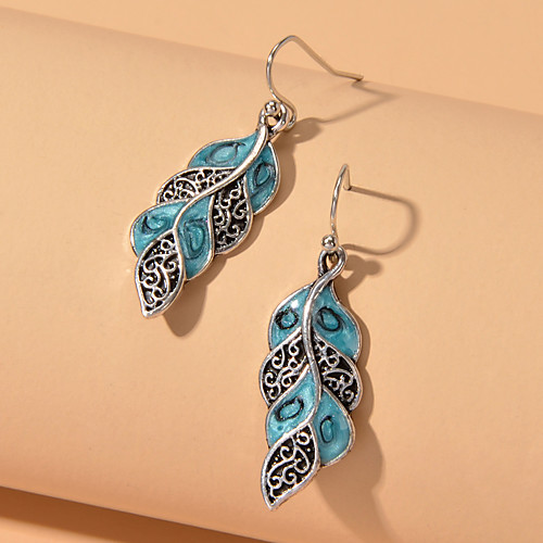 

Women's Earrings Geometrical Leaf Wedding Basic Baroque Romantic Fashion French Earrings Jewelry Blue For Party Evening Engagement Vacation Birthday Beach 1 Pair