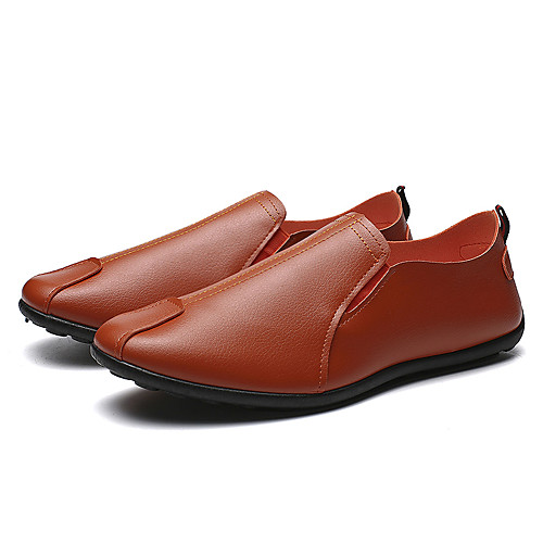 

Men's Spring & Summer / Fall & Winter Casual Daily Outdoor Loafers & Slip-Ons Walking Shoes Faux Leather / PU Breathable Waterproof Non-slipping Dark Brown / White / Black Slogan