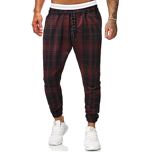 

Men's Basic Chinos / Sweatpants Pants - Plaid / Checkered / Print Classic Light gray Dark Gray Brown US34 / UK34 / EU42 US36 / UK36 / EU44 US38 / UK38 / EU46