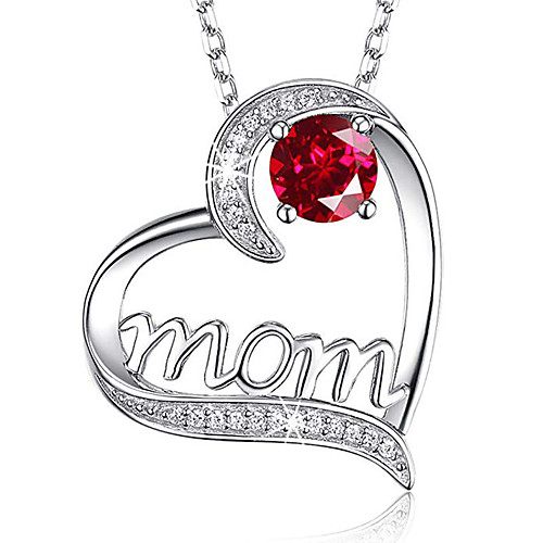 

Women's Green Red White AAA Cubic Zirconia Pendant Necklace Classic Heart Statement Silver Red Green White 30-45 cm Necklace Jewelry 1pc For Festival