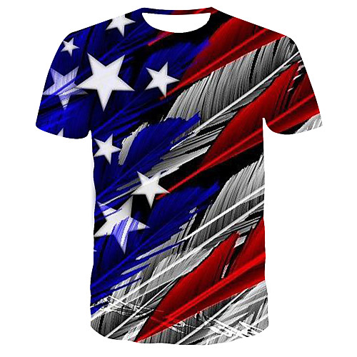 

Men's 3D Print T-shirt Daily Round Neck Blue / Short Sleeve