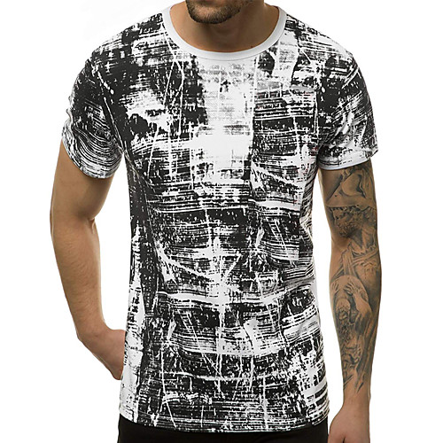 

Men's Solid Colored Black T-shirt Basic Daily White / Red / Gray