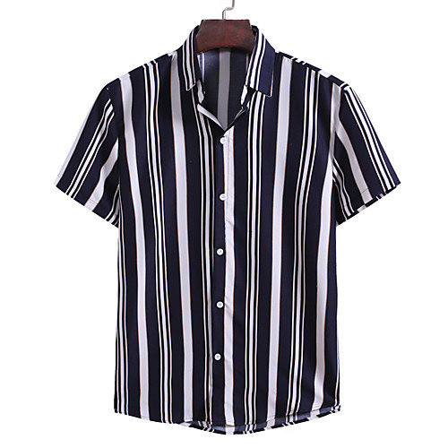 

Men's Striped Shirt Basic Daily Black / Red / Navy Blue
