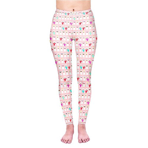 

Women's Yoga Pants 3D Print Pink Elastane Yoga Running Fitness Tights Leggings Sport Activewear Quick Dry Tummy Control Butt Lift Moisture Wicking High Elasticity Skinny