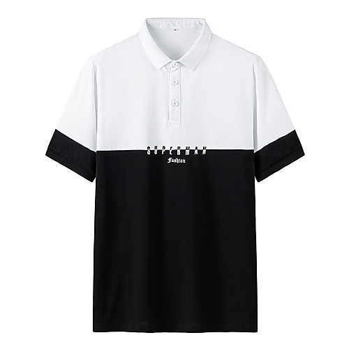 

Men's Color Block Slim Polo Basic Elegant Daily Going out Shirt Collar Black / Blue / Yellow / Light Green / Short Sleeve