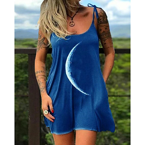 

Women's A Line Dress - Sleeveless Color Block Summer Strap Street chic 2020 Blue Purple Red Gray S M L XL XXL XXXL XXXXL XXXXXL