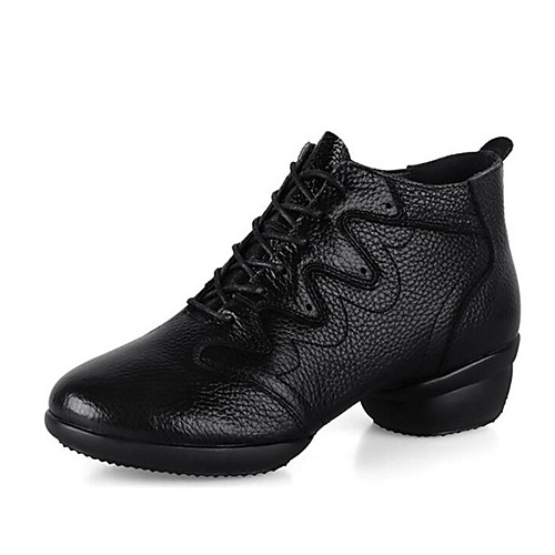 

Women's Dance Sneakers Nappa Leather Lace-up Sneaker Thick Heel Customizable Dance Shoes White / Black