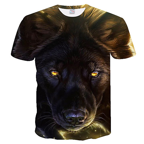 

Men's 3D T-shirt Basic Daily Round Neck Brown / Short Sleeve