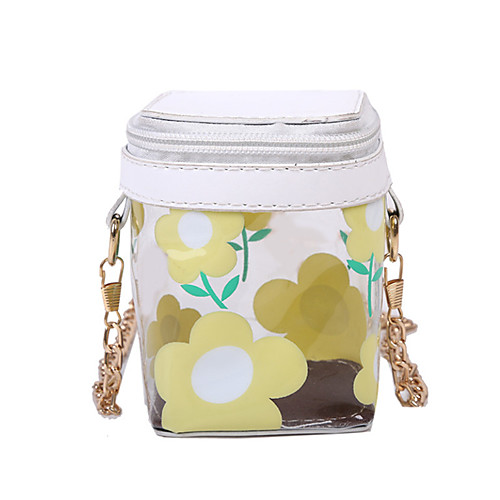 

Women's Chain PVC Crossbody Bag 2020 Floral Print Wine / White / Black