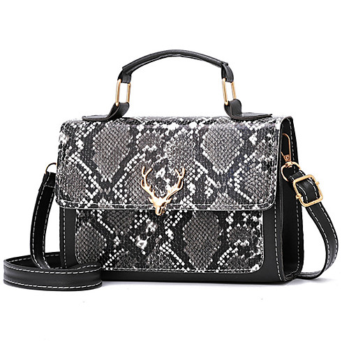

Women's Polyester / PU Top Handle Bag Geometric Pattern Black / Blue / Blushing Pink