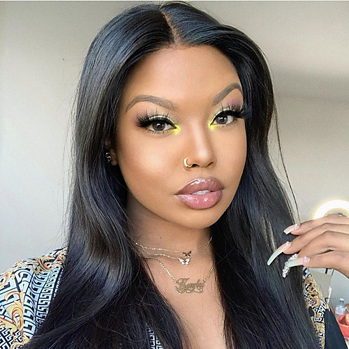 

Synthetic Lace Front Wig Straight Shakira Middle Part Lace Front Wig Long Black#1B Synthetic Hair 22-26 inch Women's Heat Resistant Women Hot Sale Black / Glueless