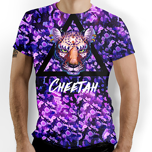 

Men's Graphic 3D Print Print T-shirt Daily Purple