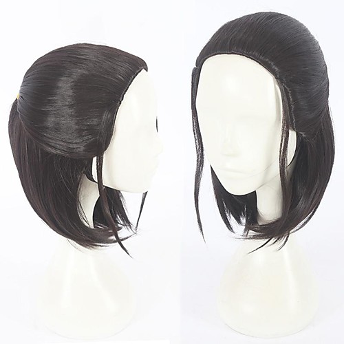 

Cosplay Wig Rey Star Wars: The Last Jedi kinky Straight Asymmetrical Wig Short Black Synthetic Hair 14 inch Men's Anime Cosplay Exquisite Black