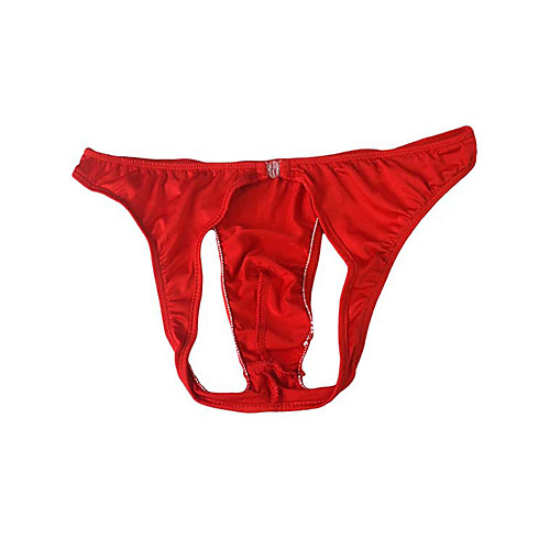 

Men's Cut Out Briefs Underwear - Normal Low Waist Red Green One-Size