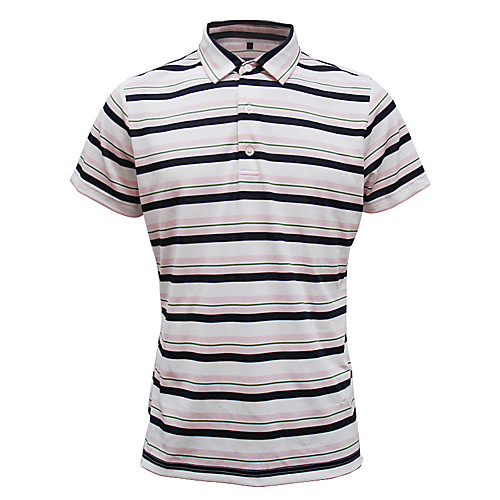 

Men's Tennis Golf Tee / T-shirt Polos Shirt Stripes Breathable Quick Dry Soft Autumn / Fall Spring Summer Sports Outdoor / Cotton / Micro-elastic