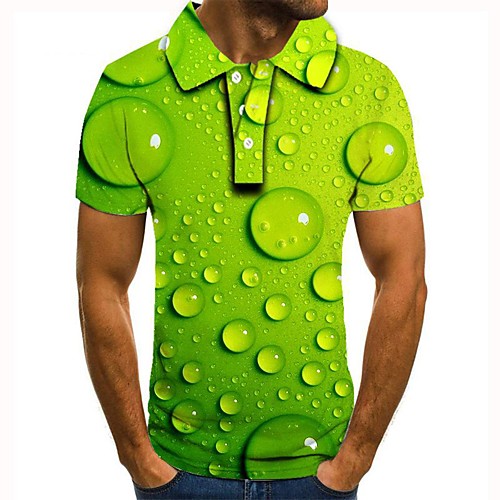 

Men's 3D Polo Basic Daily Shirt Collar Green / Short Sleeve