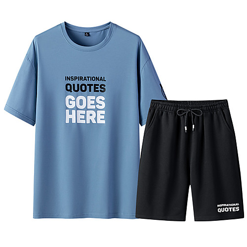 

Men's Solid Colored Print Set Basic Daily Sports Round Neck White / Blue / Yellow / Blushing Pink / Short Sleeve
