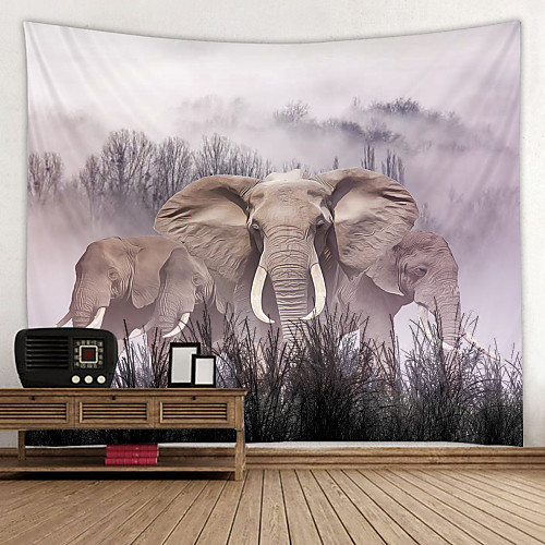 

Painting Elephant Digital Printed Tapestry Decor Wall Art Tablecloths Bedspread Picnic Blanket Beach Throw Tapestries Colorful Bedroom Hall Dorm Living Room Hanging