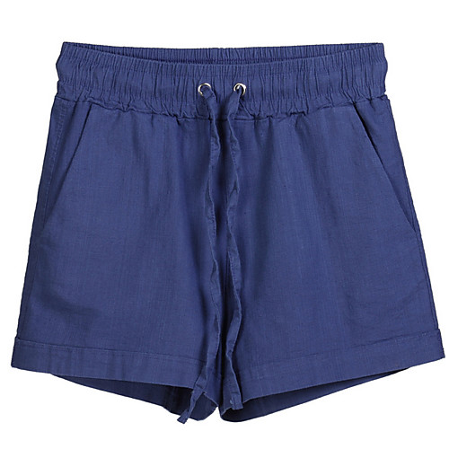 

Women's Basic Loose Shorts Pants Solid Colored White Black Blue