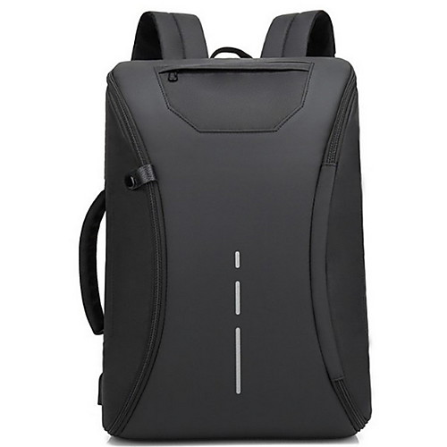 

Large Capacity Oxford Cloth Zipper Commuter Backpack Color Block Daily Black / Light Grey