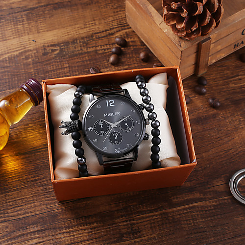 

Men's Sport Watch Quartz Stainless Steel Black / Silver Chronograph New Design Casual Watch Analog Classic Fashion - Silver Black