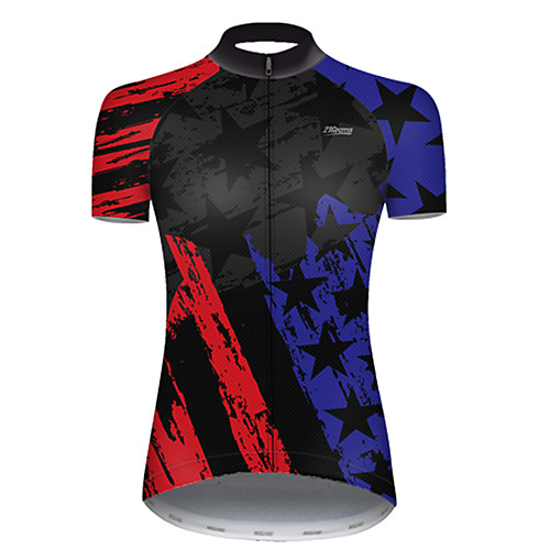 

21Grams Women's Short Sleeve Cycling Jersey Polyester RedBlue American / USA National Flag Bike Jersey Top Mountain Bike MTB Road Bike Cycling Breathable Quick Dry Ultraviolet Resistant Sports