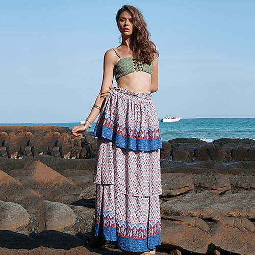 

Women's A Line Skirts - Geometric Blue M L XL