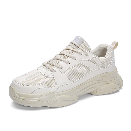 

Men's Fall / Spring & Summer Sporty / Casual Daily Outdoor Trainers / Athletic Shoes Running Shoes / Walking Shoes Mesh Breathable Non-slipping Shock Absorbing White / Black / Beige Color Block