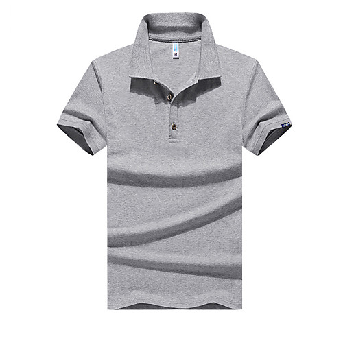 

Men's Solid Colored Black Patchwork Polo Basic Daily Work White / Black / Gray