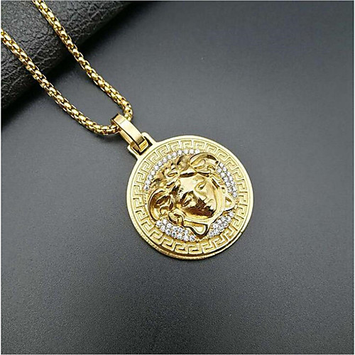 

Pendant Necklace Classic Face Fashion Titanium Steel Champagne Gold 55 cm Necklace Jewelry 1pc For Party Evening Festival