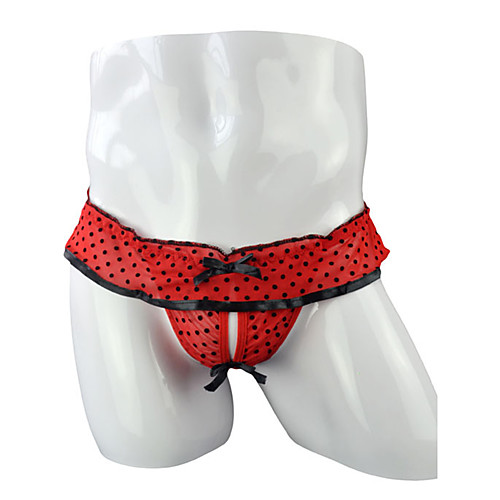 

Men's Print G-string Underwear - Normal Low Waist Red One-Size